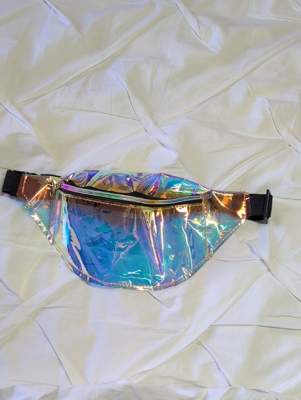 Iridescent Holographic Fanny Pack - Blue/Pink/Gold